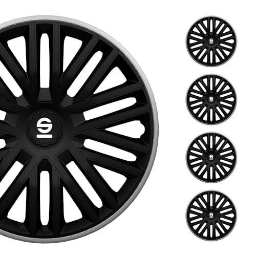 Sparco Set Copricerchi 4 Pezzi Bergamo 15 Pollici Nero/Grigio