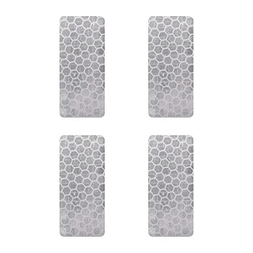 4R Quattroerre.It 5550 Stickers Diamond Refractive Flat Rettangolo Bianco 4 Pezzi