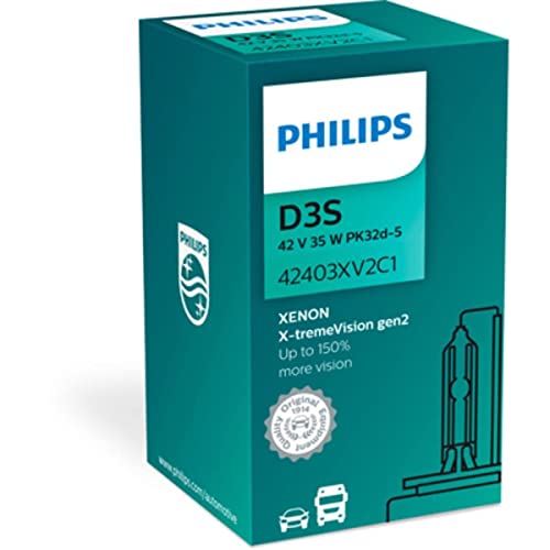 Philips Xenon Car Headlight Bulb 42403Xv2C1 - Car Light Bulbs (D3S, 35 W, Xenon, High Beam, Low Beam, Pk32D-5, 4800 K)