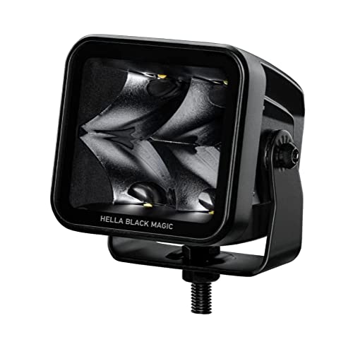Hella 1Fa 358 176-861 Led-Faro Di Profondità, Black Magic Cube 3.2", 12/24V, Montaggio, Esterno/Avvitato, Illuminazione A Lungo Raggio, Cavo 500Mm, Sp