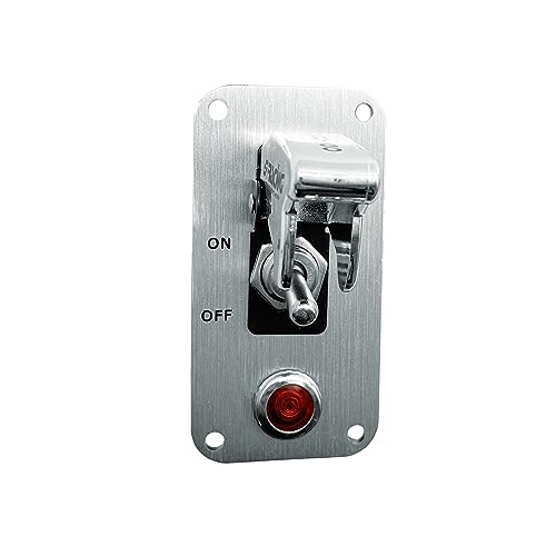 Simoni Racing Isr/3X-L Interruttore Universale, Interruttore A Levetta, Interruttore A Bilanciere, Starter A Due Vie, Cromato Con Placca Cromata E Led