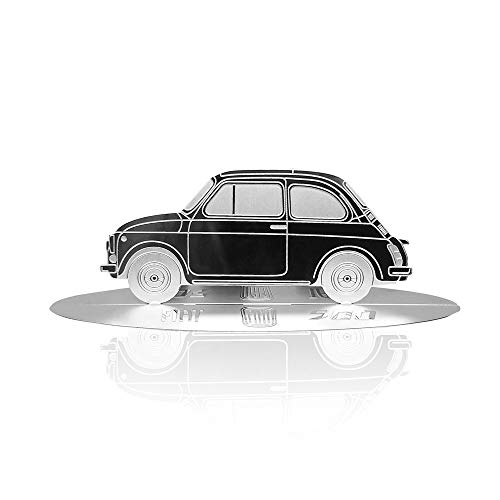 4R Quattroerre.It Modellino Sagoma Incisa Auto Fiat 500 Vintage In Acciaio Inox