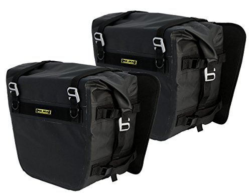 Nelson-Rigg Se-3050-Blk Sierra Dry Saddlebags 100% Impermeabile Per La Maggior Parte Dei Rack Per Moto Adventure E Dual Sport, Nero