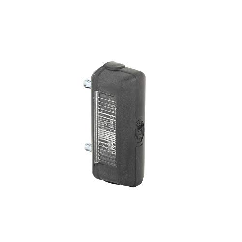 Hella 2Ka 001 389-101 Luce Targa, Alogeno, 12/24V, Avvitato/Montaggio, Esterno, Colore Diffusore Luce Cristallino, Spina Spina Piatta, Dx/Sx/Esterno/P