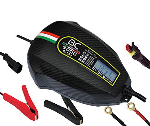 Bc 9000 Evo+ Caricabatterie/Mantenitore Intelligente 1 Amp/9 Amp Per Batterie 12V Piombo-Acido, Con Di Tester Di Batteria E Alternatore, Adatto Per Au
