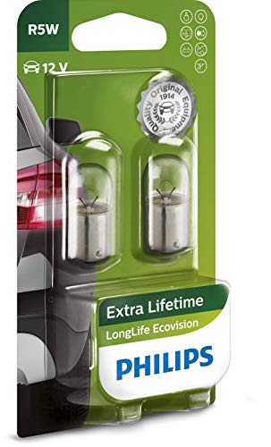 Philips Automotive Lighting, 12821Llecob2 - R5W Long Life Ecovision B2, 12V, 5W
