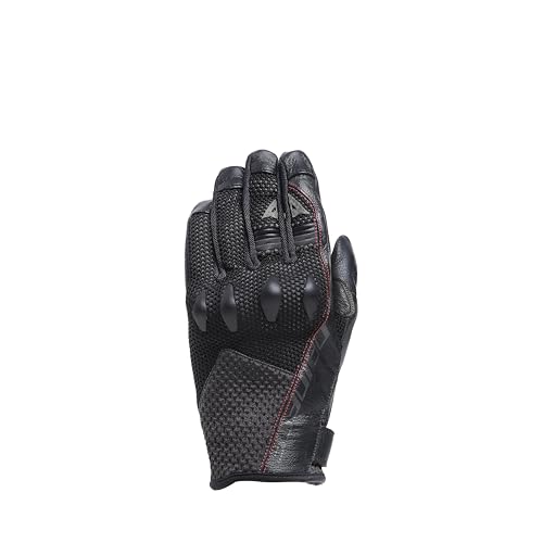 Dainese - Karakum Ergo-Tek Gloves, Guanti Moto Estivi, Tessuto Ventilato, Potettori Sulle Nocche, Guanti Moto Da Uomo, Nero/Nero, M