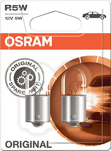 Osram Original 12V R5W Lampada Ausiliaria Alogena 5007-02B In Blister Doppio