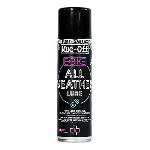 Muc-Off E-Bike All-Weather Chain Lube, 250 Ml - Spray Lubrificante Catene Bici Elettriche Di Alta Qualità - Formulato Per Tutte Le Condizioni Atmosfer