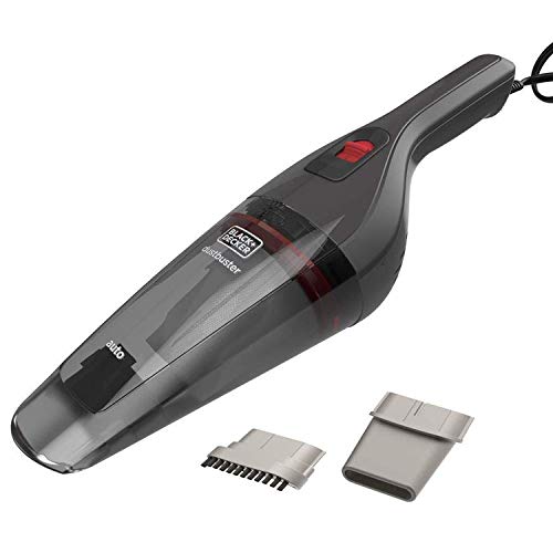 Black+Decker Nvb12Av-Xj Aspirapolvere Auto Potente Con Bocchettina A Lancia E Spazzolina Integrate, Presa Accendisigari, Doppio Sistema Di Filtraggio,