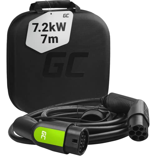 Green Cell Gc Tipo 2 Cavo Di Ricarica Ev Auto Elettrica Phev | 7.2Kw | 32A | 7 Metri | Tipo 2 A Tipo 2 | Monofase | Compatible Con 500E, E-208, E-2008