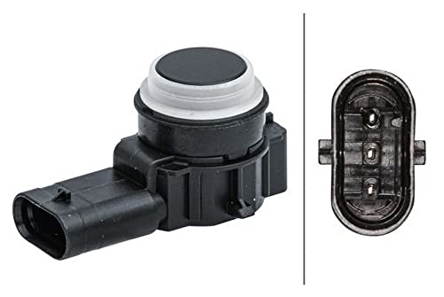 Hella 6Px 358 141-691 Sensore, Assistenza Parcheggio, Angolato, 3A... Poli, Infilato, Verniciabile, Con Anello Fissaggio
