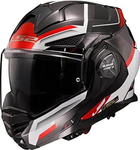Ls2, Casco Moto Modulare Advant X Spectrum Black White Red, Xl