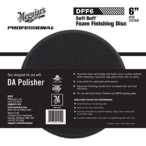 Meguiar'S Dff5 6" Da Foam Finishing Disc, Tampone Per Rotorbitali Per Finitura, 152 Mm