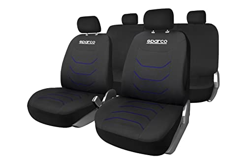 Sparco Set Completo Di Coprisedili Universali Per Auto Corsa Nero/Blu