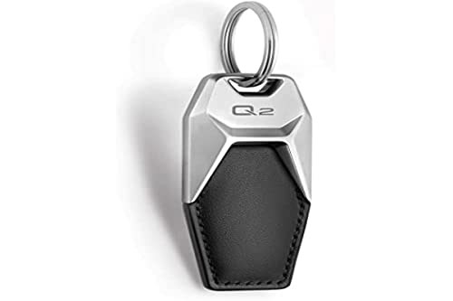 Audi Collection Audi Q2 3181900612 - Portachiavi In Pelle, Colore: Nero/Argento