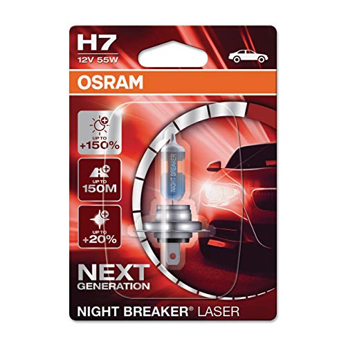 Osram Night Breaker Laser H7, 150% Di Luce In, Lampada Alogena Per Fari, 64210Nl-01B, 12V, Blister (1 Lampada)