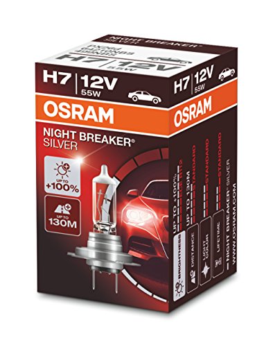 Osram Night Breaker Silver H7, 100% Di Luce, Lampada Da Proiettore Alogena, 64210Nbs, 12V, Auto, Scatola (1 Lampada)