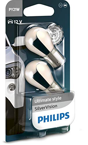 Philips Automotive Lighting 12496Svb2 Py21W Silver Vision Lampadine Indicatori, Set Di 2 Pezzi, 12V