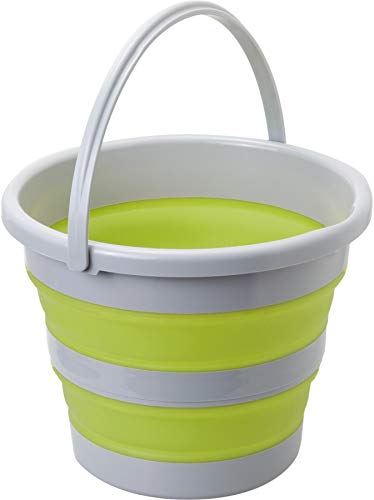 Brunner 0203069N.C70 Bacinella Pieghevole In Resistente Materiale Plastico, Drum Fold-Away 10 L, Colore Verde/Grigio, Leggera, Salvaspazio, Facile Da