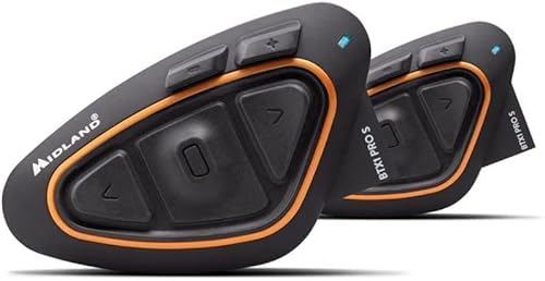 Midland Btx1 Pro S Twin C1411.05, Interfono Moto Bluetooth Doppio, Auricolari Casco Impermeabili Ipx6, Cancellazione Del Rumore, Moto A Moto, Batteria