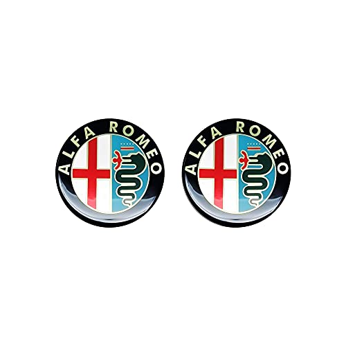Alfa Romeo Adesivi 3D Ufficiali Logo Old, Diam. 21 Mm, 2 Pezzi