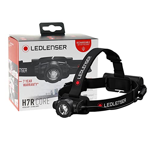Ledlenser H7R Core Torcia Frontale Led, 1200 Lumen, Ricaricabile Con Batteria Al Litio, Impermeabile Ip67, Dimmerabile, Const. Light, Portata Luminosa