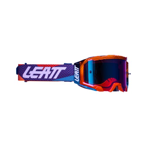Leatt 8022010330 Maschera Velocity 5.5 Iriz, Neon Orange, Blu Uc 26%