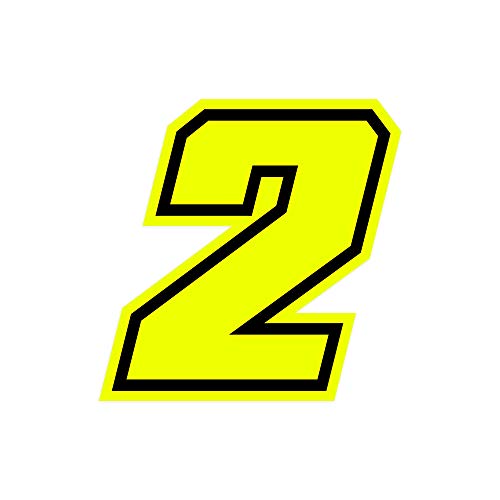 4R Quattroerre.It 13382 Numero Racing 2 Moto Gp, Giallo Fluo, 10 X 10 Cm