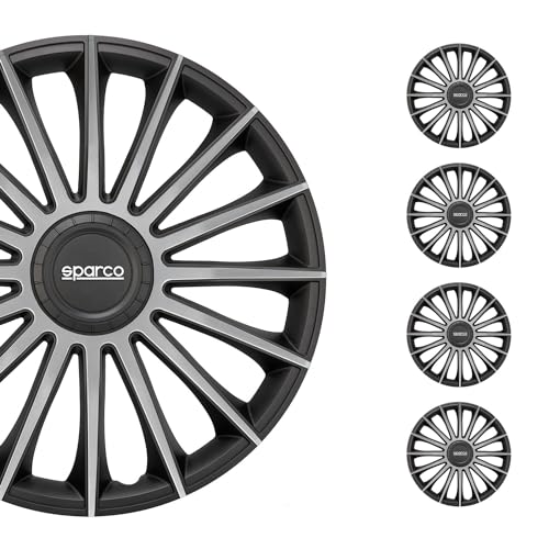 Sparco Spc1593Bksv Copricerchi, Argento, 15", Set Di 4