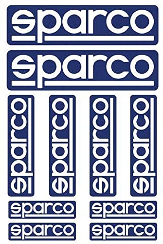Sparco S09003 Kit Di 10 Adesivi, Blu