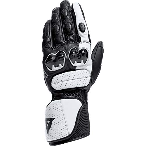 Dainese - Impeto Gloves, Guanto Moto Lungo, Guanti In Pelle, Protezioni In Tpu Sulle Nocche, Guanti Moto Da Uomo, Nero/Bianco, S