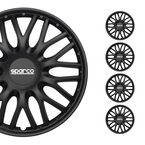 Sparco Spc1496Bk Set Copricerchi 4 Pezzi Roma 14 Pollici Nero
