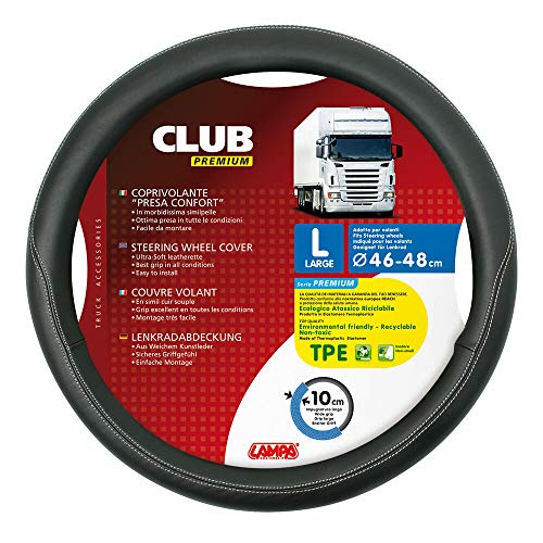 Lampa 98847 Club, Coprivolante Presa Confort In Tpe - L - Ø 46/48 Cm - Nero