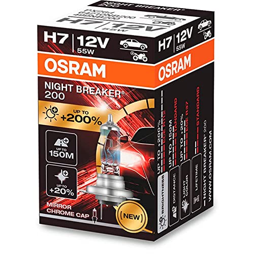 Osram 64210Nb200 Night Breaker 200 Lampadina Alogena Laser H7-12V/55W-Pezzo Singolo