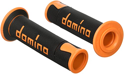 Domino Coppia Manopole Nero/Arancio Racing Stradali