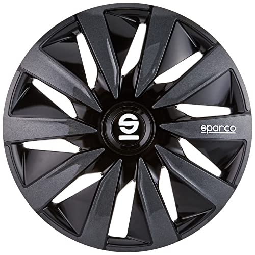 Sparco Spc1391Bkgr Set Copricerchi 4 Pezzi Lazio 13 Pollici Nero/Grigio, Set Di 4