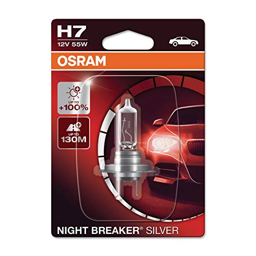Osram Night Breaker Silver H7, 100% Di Luce, Lampada Da Proiettore Alogena, 64210Nbs-01B, 12V, Auto, Blister Singolo (1 Lampada)