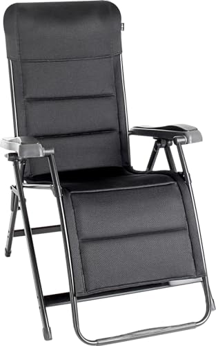 Brunner Sedia Sdraio Relax Regolabile Reclinabile Senza Scatti Swan 3D Black In Poliestere 3D Per Terrazzo, Giardino, Balcone, Mare, Piscina