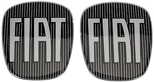 Fiat 14188C-2Pz Adesivo 3D Ricambio Logo Nero Per Fiorino, Anteriore + Posteriore