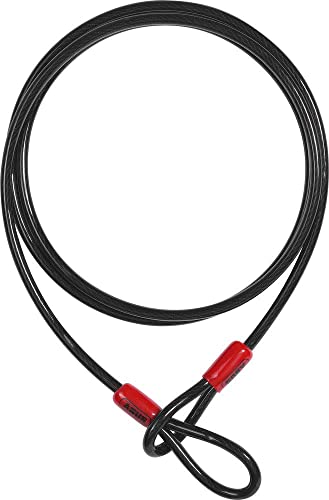 Abus Cobra 8 Loop Cable - Cavo In Acciaio Rivestito Plastica Sicurezza Per Accessori Di Biciclette E Moto Lunghezza 2,5 Metri, Spessore Mm, Nero