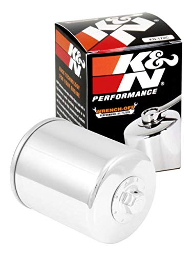 K&N Filtro Olio Powersports - Avvitabile Cromo 75X94Mm Compatibile Con Harley Davidson (Kn-170C)
