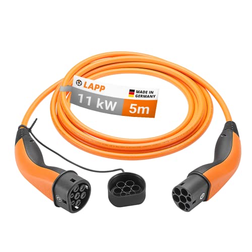 Lapp Mobility Tipo 2 Cavo Di Ricarica 11 Kw/Liscio / 20 A / 3 Fasi/E-Auto Cavo Di Ricarica/Moda 3/5 M