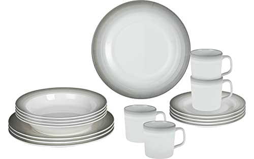 Brunner 0830160N.C5S Set Piatti E Tazze In Melamina Infrangibili 16 Pz, Set Astralys