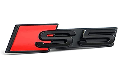 Audi 8W6071805 Scritta Clip S5 Tuning Griglia Radiatore Black Edition Emblem, Nero/Rosso