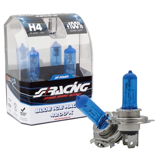 Simoni Racing Bir/H4 Kit 2 Lampadine Blue Ice Racing, Attacco H4