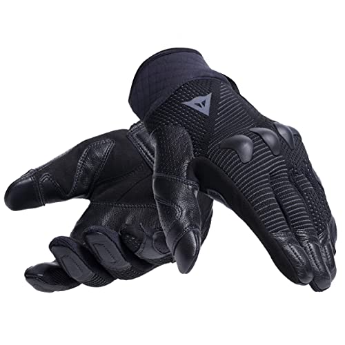 Dainese - Unruly Ergo-Tek Gloves, Guanti Moto Da Uomo, Tessuto Senza Cuciture, Rinforzi In Pelle, Protezione Nocche, Touch Screen, Nero/Antracite, M