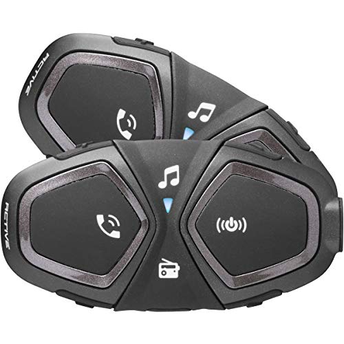 Interphone Active - Doppio - Interfono Bluetooth Da Casco Per Comunicazione In Moto, Fino A 4 Motociclisti, Distanza 1Km, Autonomia 15 Ore, Mp3, Gps,