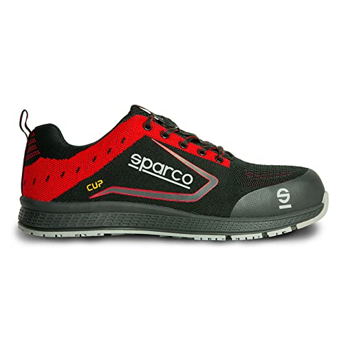 Sparco Scarpe Antinfortunistiche Leggere Cup S1P Albert Nero/Rosso Taglia 43