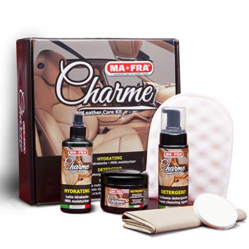 Ma-Fra, Charme, Kit Per La Pulizia Di Sedili E Cruscotti Dell'Auto, Deterge, Nutre E Rende Elastica La Pelle, Adatto Anche Per Uso Domestico E Tessuti